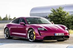 2022 Porsche Taycan Front Right in Purple